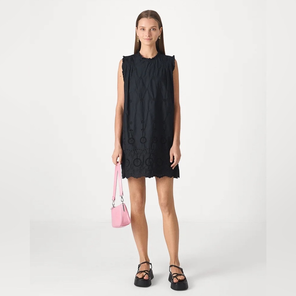 Gap X Doen Black Eyelet Shift Dress